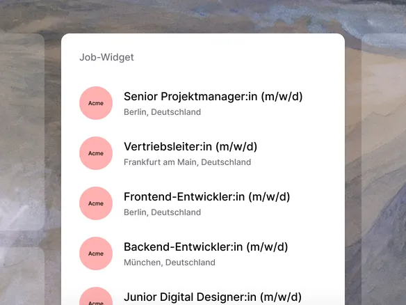 Join-Jobs-Widget eingebettet in eine bestehende Unternehmenswebsite auf der eigenen Domain