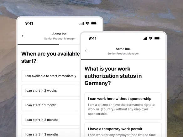 Mobile application form on a Join careers page with LinkedIn and CV upload options