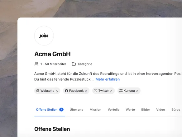Join Karriereseiten-Builder mit gebrandeten Stellenanzeigen