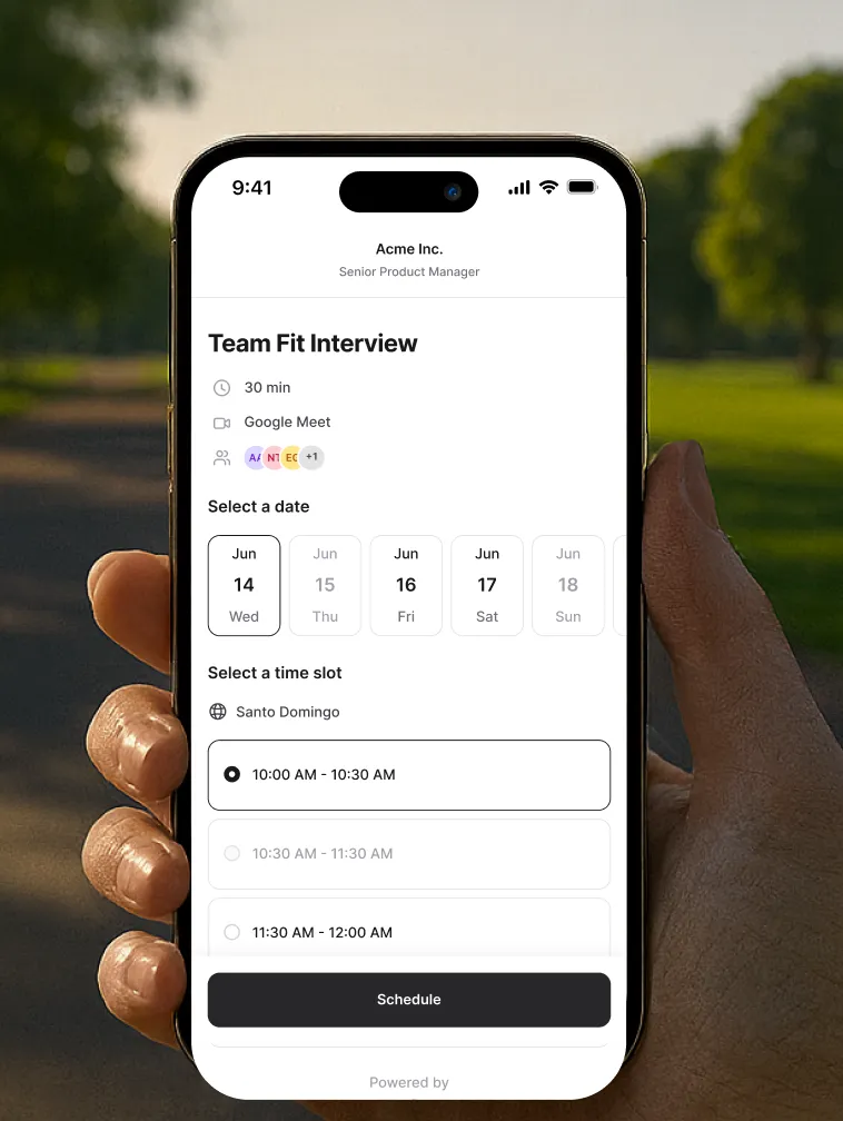 Interview scheduling in Join