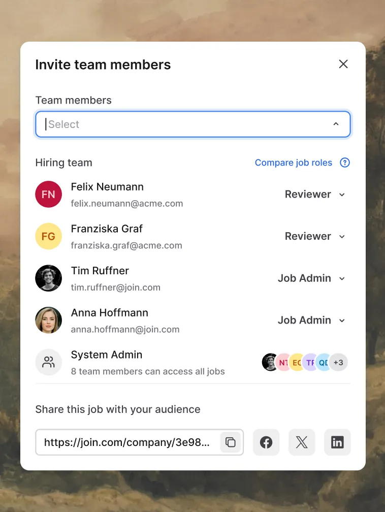 Roles and permissions in Join