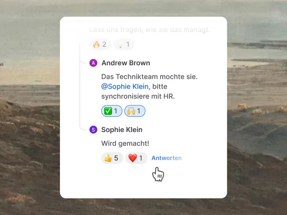Join-Kandidatenprofil mit einem Thread aus Hiring-Team-Notizen rechts neben der Timeline
