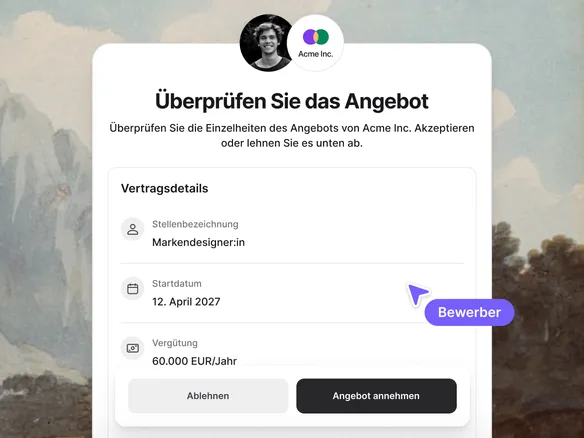 Genehmigungsworkflow in Join: Angebot durch Manager, Finance und CEO mit E-Signatur-Status