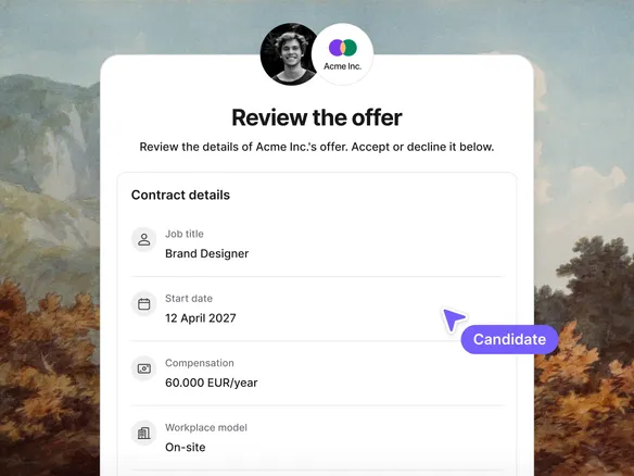 Join offer management on a candidate profile