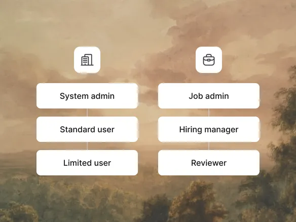Join role selector showing the three company-level and three job-level roles in a two-axis grid