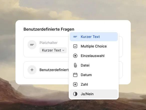 Join-Bewerbungsformular mit K.-o.-Fragen zu Führerschein, Arbeitserlaubnis und Vor-Ort-Verfügbarkeit